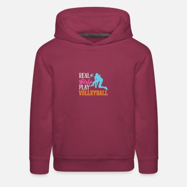 Serve Real Girls Play Volleyball Sports Game Volleyball - Kids&#39; Premium Hoodie