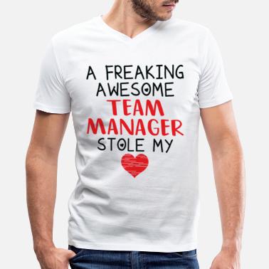 Manager Team Manager Valentines Funny Red Heart - Men&#39;s V-Neck T-Shirt