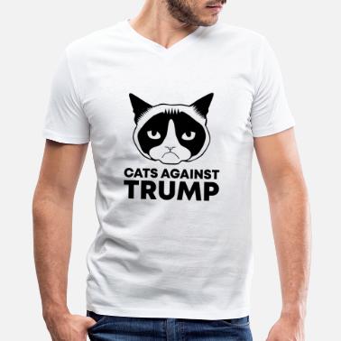 Cats Against Anti Trump President Vote Animal Political Funny White T-shirt S6XL