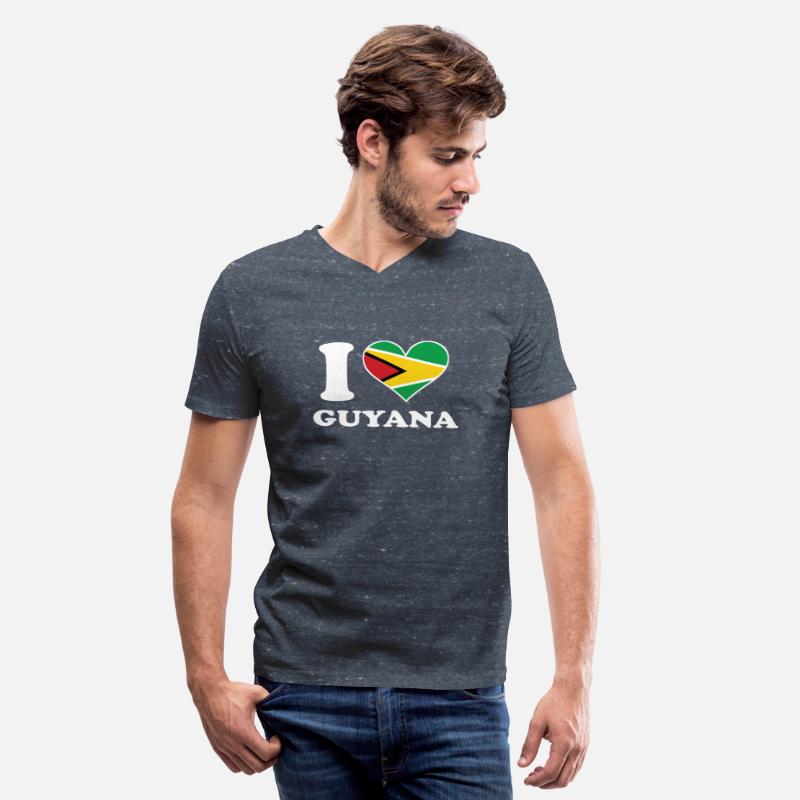 I Love Heart Guyana V-Neck T-Shirt