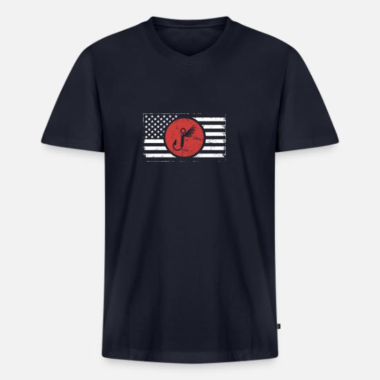 American Flag Fly Fishing Lure Men S V Neck T Shirt Spreadshirt