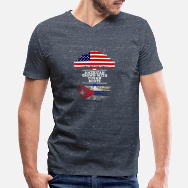 HARD EDGE DESIGN Womens American Grown with Cuban Roots T-Shirt 