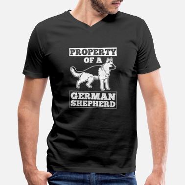 German Sayings Dog Property Of A German Shepherd - Men&#39;s V-Neck T-Shirt