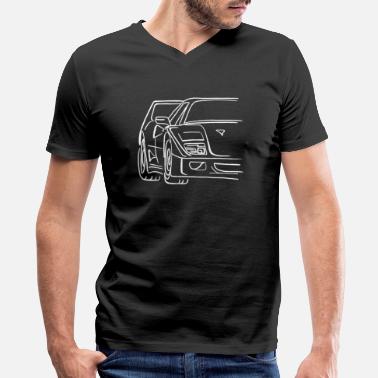 F40 - vehicle - automotive - sports car - Men&#39;s V-Neck T-Shirt