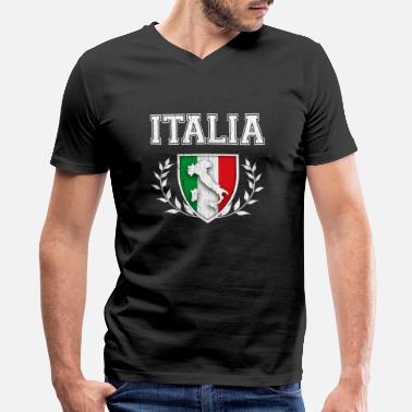 Funny Women Italia Soccer Printed Cotton T-Shirt V Neck Back Number 38 Print Top 