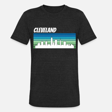 Skyline Retro Cleveland Skyline - Unisex Tri-Blend T-Shirt