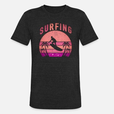 Longboard Surfing Surfer Gift Wave Surfboard waves - Unisex Tri-Blend T-Shirt
