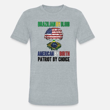 Brazil Half Brazilian Half American Flag Brazil USA - Unisex Tri-Blend T-Shirt