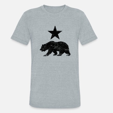Distressed CA Rebublic Adult's T-shirt California Bear Star Tee for Men 1734C 