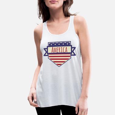 American Flag AMERICA - Women&#39;s Flowy Tank Top