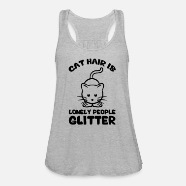 Mad Over Shirts Cat Hair is Lonely Peoples Glitter Unisex Premium Racerback Tank top 