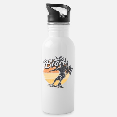 Skateboard Sunset Beach Plaza Skater - Water Bottle