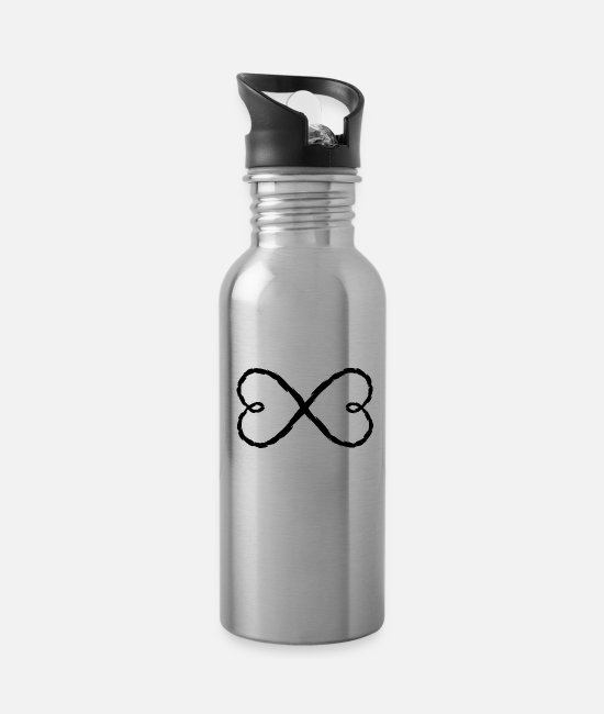 Infinity symbol heart black Water Bottle Spreadshirt