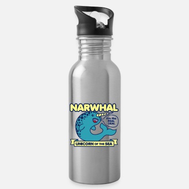 Narwhal Not A Unicorn Sports Drinks Water Bottle 