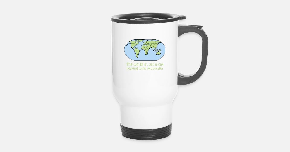 Cat World Map Global Australia Gift Shirt Travel Mug Spreadshirt