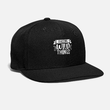 Raising Wild Things Snapback Hat for Parents Dad New Mom