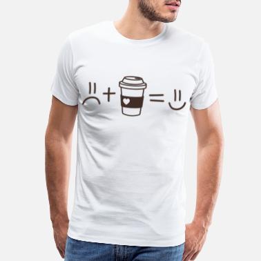 Meme Sad Sad Face Plus Coffee Equals Happy Face - Men’s Premium T-Shirt