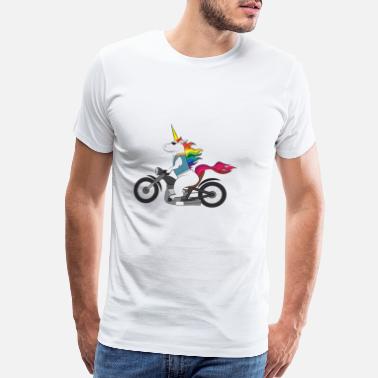 Riding Tough Unicorn Biker Motorcycle Trending Gift - Men’s Premium T-Shirt