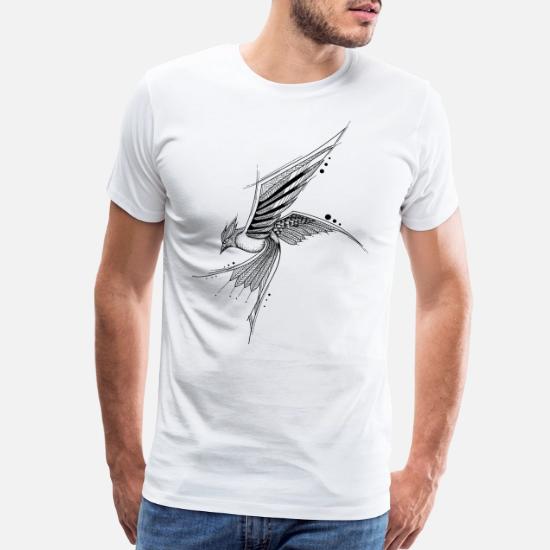 Oiseau Mouche Main Dessin Croquis Nature Image Forme T Shirt