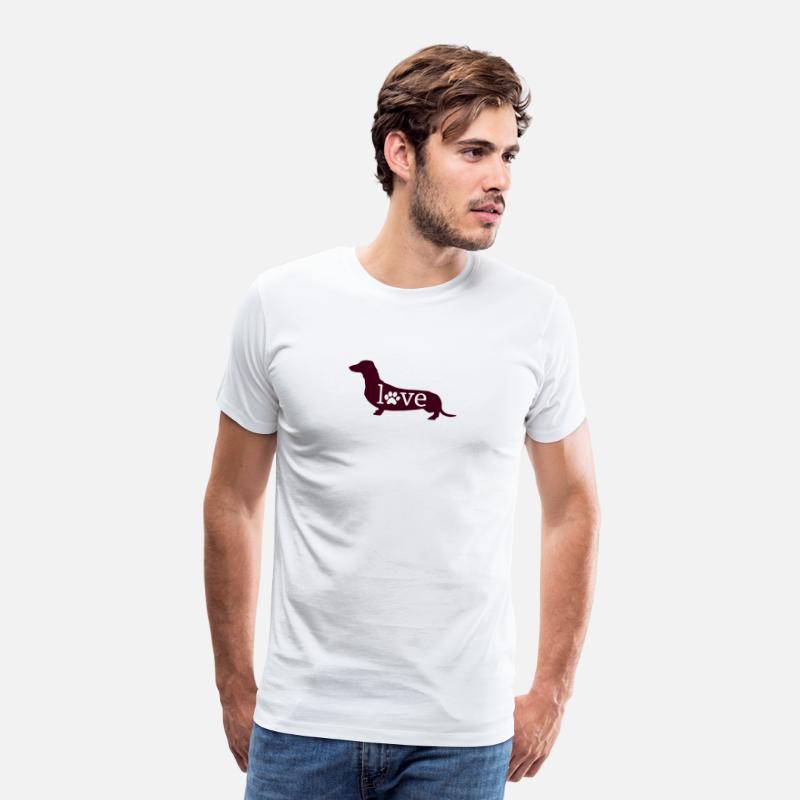 Mens Dachshund Wiener Dog Love Paw Prints Long Sleeve Adult T-Shirts Men Tee