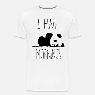 I Hate Mornings Funny Panda Herren Ringer T-Shirt Birthday Gift