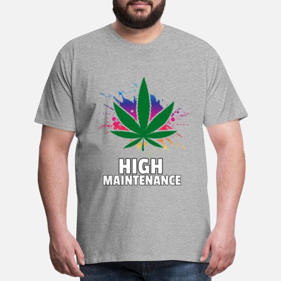 New Men T-Shirt Ganja Cannabis Marijuana Ganja Leaf Weed Rasta Prohibition Signs
