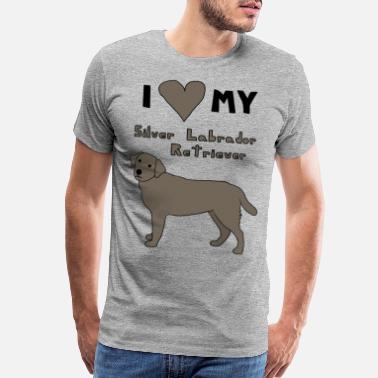 Silver i heart my silver labrador retriever - Men’s Premium T-Shirt