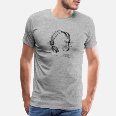 Headphones Audio Headset 1924 Patent Blueprint - Men’s Premium T-Shirt
