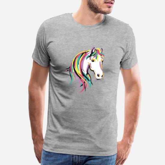 Mens Cool Sleeveless T-Shirt Cotton Short-Sleeve Tank Rainbow Horse Clip Art Printed