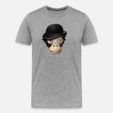 Classic Man Minimal Design of A Man with Classy Hat and Monocle Womens T-Shirt