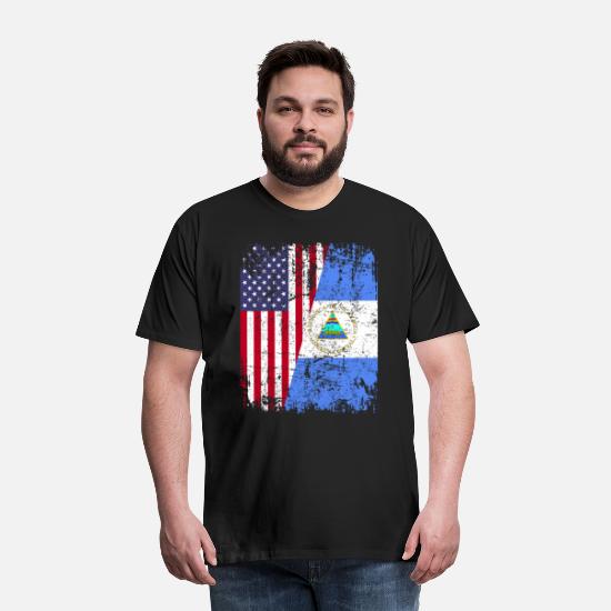 Retro Flag of Nicaragua American with Roots Vintage Black Tank Top