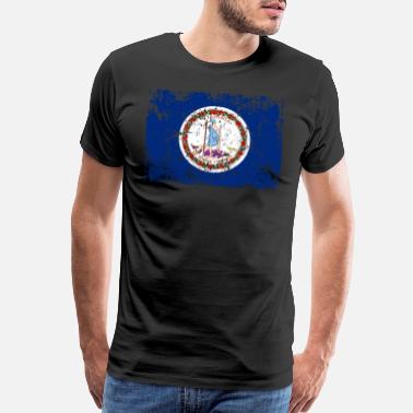 Born and Raised Virginia State Flag Mens T Shirt