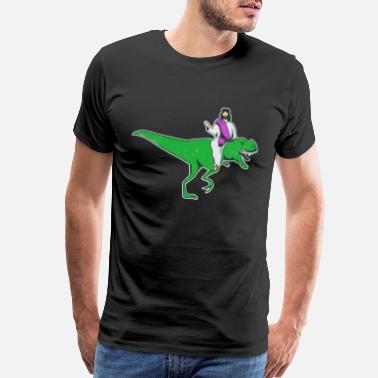 Dinosaur Jesus riding dinosaur primeval gift - Men’s Premium T-Shirt