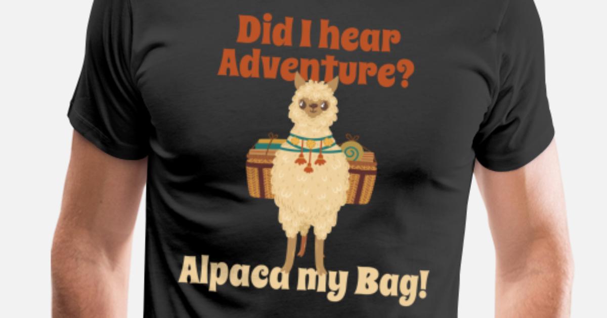 ADVENTURE ALPACA BAG T-Shirt funny Mens alpaca llama 