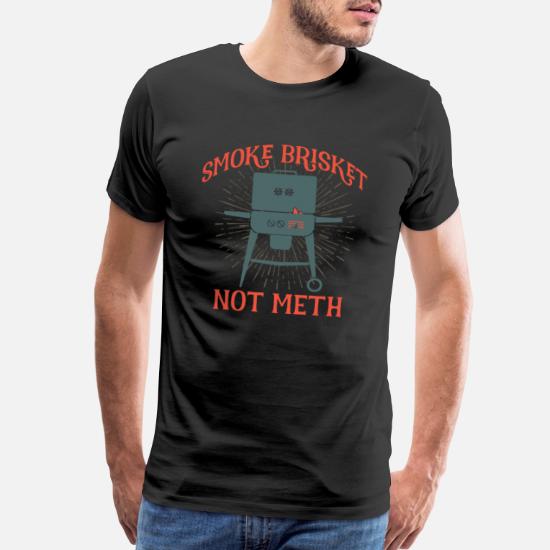 Smoke Brisket Not Meth Funny BBQ Grilling Master Barbeque Vintage Men's T-Shirt 