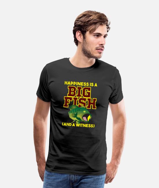 Funny Fishing Happiness Is A Big Fish Carp Hook Gift Men S Premium T Shirt Spreadshirt