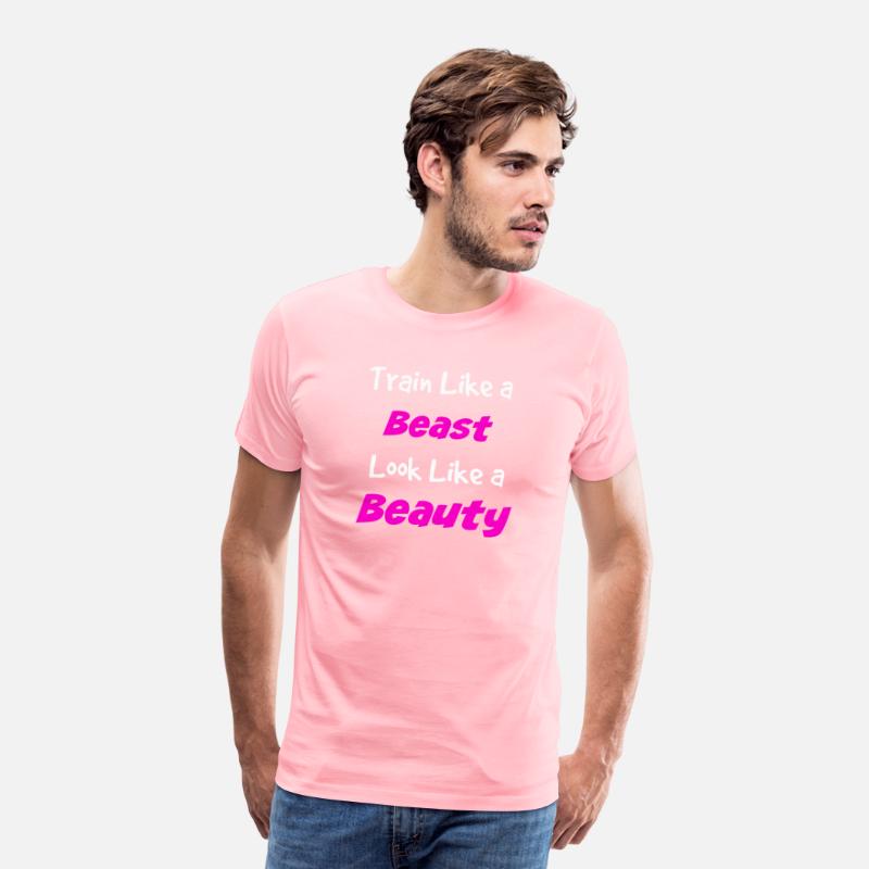 Adult Mens Train Like A Beast Look Like A Beauty Funny T-Shirt Sweatshirt 