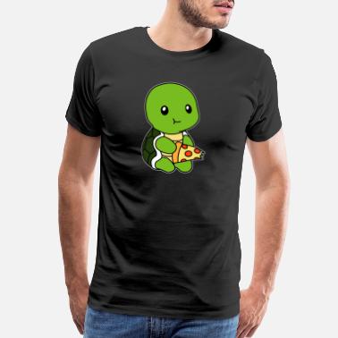 Eating Turtle pizza - Men’s Premium T-Shirt