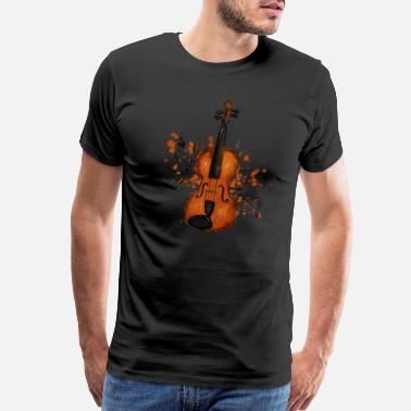 Violin Awesome Violinist Violin Paint Splatter Graphic - Men’s Premium T-Shirt