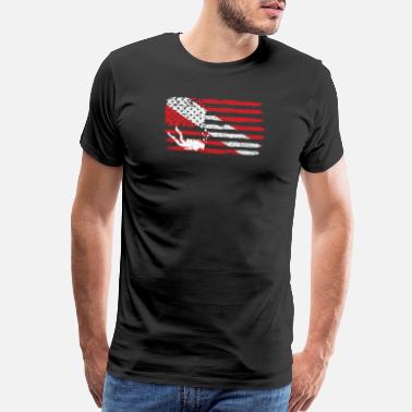 Diver Vintage American Diver Down Flag USA Scuba Diving - Men’s Premium T-Shirt