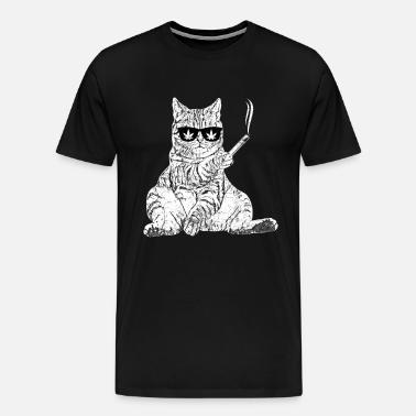 Le Chat Fume De La Dope A La Marihuana De L Herbe A Chicha T Shirt Homme Spreadshirt
