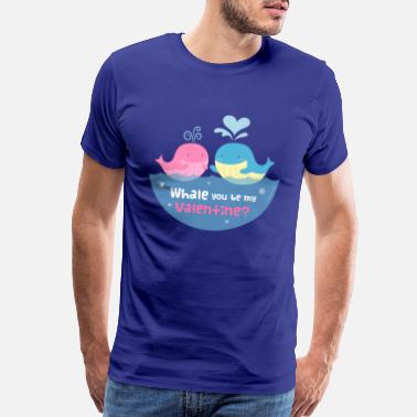 Valentine's Day Be My Valentine Whale Pun - Men’s Premium T-Shirt