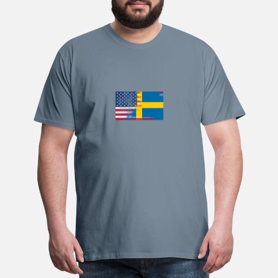 Mens Half Sweden Half America Flag Fashion Casual Tie Necktie 