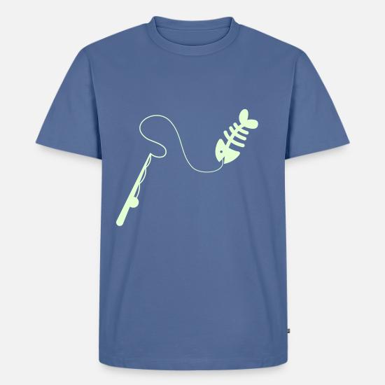 New Fishing Rod With Fish Bones Men S Premium T Shirt Spreadshirt