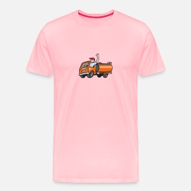 4 Wheeler Tanker Truck Driver Waving Cartoon' Men's T-Shirt | Spreadshirt