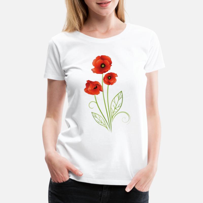 Red Poppies Flower Kid Cotton Shirt Hot Long-Sleeves Clothes 