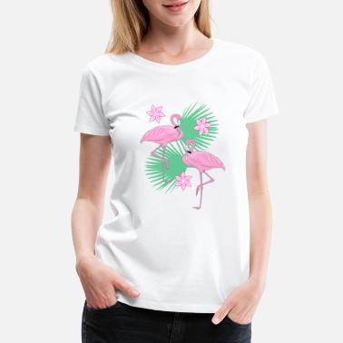 Doballa Damen Flamingo T-Shirt Floral Crown Garland Muster Kurzarm Niedlich Oberteile 