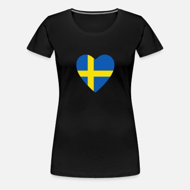 SWEDISH FLAG IN A HEART SHAPE Scandinavian Themed Mens T-Shirt SWEDEN