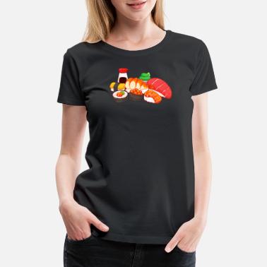 Men's Graphic T-Shirt Sushi T-Shirt Colorful Sushi Tees Gift for Itamae Cool Sushi Foodie Shirt Sushi Four Ways Shirt Sushi Chef