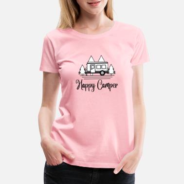 Camping Happy Camper withTrees - Women&#39;s Premium T-Shirt